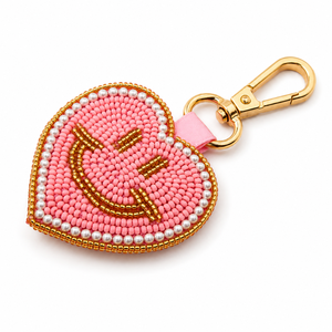 Sstringz Handmade Acrylic Beaded Smiley Face Keychain Lightweight Durable Fashion Key Holder for Bags Purses and Keys - Product Image 4