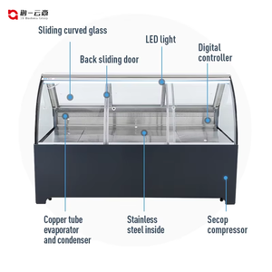ตู้เย็นโชว์ซูเปอร์มาร์เก็ตพร้อมประตูกระจกตู้เย็นตู้แช่เย็น - Product Image 5