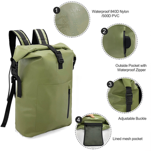 PVC <b>Waterproof</b> Dry Bag <b>Backpack</b> Camping Hiking Floating-Heavy Duty Dry Sack Dry Pack Hiking <b>Roll</b> <b>Top</b> <b>Backpack</b> - Product Image 5