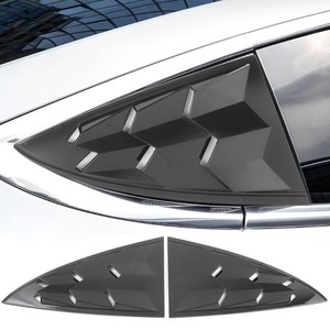 Couverture de vitre latérale arrière Tesla Model 3, motif en fibre de carbone noire, ABS, autocollant décoratif de protection pour carrosserie de voiture, 17-21 - Product Image 3
