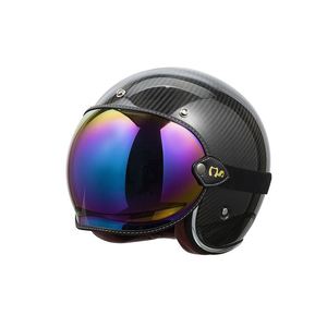 หมวกกันน็อคมอเตอร์ไซค์แบบเปิดหน้า3/4ไฟเบอร์กลาสแว่นตาสำหรับใส่เลนส์คาร์บอนไฟเบอร์ดีไซน์ล่าสุด - Product Image 4