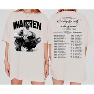 เสื้อยืดทัวร์ Alex Warren 2026 สำหรับผู้หญิง ผ้าฝ้ายเจอร์ซีย์ 100% พิมพ์ลายโลโก้ ทรงปกติ ชุดคอนเสิร์ต สไตล์ดนตรี สีดำ - Product Image 6