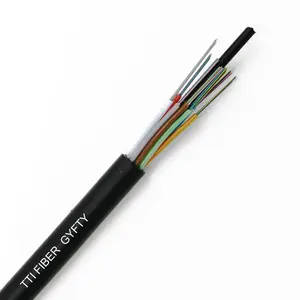 GYFTY kabel serat luar ruangan 48 Core 11.5mm OD PE selubung hitam antikarat tahan air FRP kabel serat non-metalik