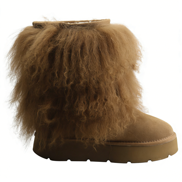 OEM/ODM Unisex Winter Luxury Shearling Mid-Calf Snow Boots Waterproof Anti-Slip Wholesale Factory Direct Sales