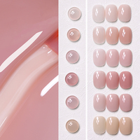 Base universelle de vernis à ongles en gel de construction 12g, couleur et couche de finition, motifs d'ongles en gel rose clair, vente en gros de 9 couleurs