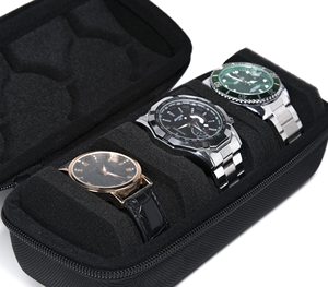 Étui rigide de voyage pour montre à 3 emplacements avec étuis de montre anti-choc - Product Image 2