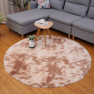 Alfombra Redonda Shengxi con Diseño Tie Dye, Moderna, Lavable, para Sala de Estar o Dormitorio, con Patrón Abstracto, de Pelo Largo y Terciopelo - Product Image 2