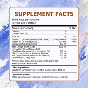 Gélules d'Oméga 3 Vaginales à Absorption Optimale, Directement de l'Usine, Riches en Matières Grasses, Haute Pureté, Biodisponibilité Élevée, Favorisent l'Humeur, la Fonction Cérébrale et l'Aînement Sain - Product Image 2