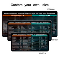 Alfombrilla de Ratón Personalizada con Atajos de Teclado en Inglés para Software de Oficina, Alfombrilla de Escritorio Extra Grande Resistente al Agua