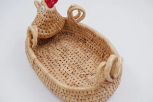 Handmade Chicken Shaped <b>Egg</b> <b>Basket</b> with Lid Water Hyacinth Woven <b>Egg</b> Holder Vintage Farmhouse Kitchen Decor Storage - Product Image 4