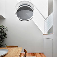 Ventana Redonda de Aluminio con Diseño Abatible y Doble Vidrio Templado para el Hogar