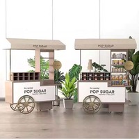 Chariot à dessert personnalisé, casse-croûte à la crème glacée, chariot de vente mobile avec roues pour les entreprises