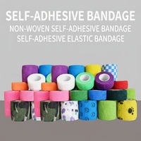 Bande de gaze élastique cohésive OEM en vrac, respirante, en coton, auto-adhésive, pour le sport, la gym, le yoga, l'entraînement de force