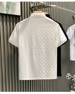 Camiseta <span class=keywords><strong>Polo</strong></span> <span class=keywords><strong>de</strong></span> Manga Corta 2025 para <span class=keywords><strong>Hombre</strong></span>, Estilo Casual <span class=keywords><strong>de</strong></span> Negocios, Jacquard, Cuello Camisero, Media Manga, Prenda Superior con Cuello, Ropa Masculina - Product Image 4