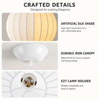 Lámpara LED de Estilo Nórdico con Pantalla de Seda y Ángulo de Haz de 360°, Personalizable para Bodas y Hoteles