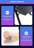 Bureau d'ordinateur de jeu en MDF renforcé de haute qualité Yuantu, durable, pour la maison, le bureau et les esports