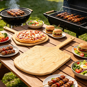 Pala per <span class=keywords><strong>Pizza</strong></span> <span class=keywords><strong>in</strong></span> Bambù Naturale Personalizzata con Incisione per Segnalazione delle Dimensioni, Manico Lungo per Trasferimento e Cottura di <span class=keywords><strong>Pizza</strong></span> Fatta <span class=keywords><strong>in</strong></span> Casa - Product Image 4