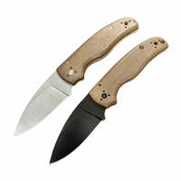 Navaja Plegable con Hoja de Acero S30V, Mango de Lino Micarta, Orificio para el Pulgar, Alta Calidad para Actividades al Aire Libre, EDC, Personalizable OEM