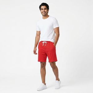 Short de sport décontracté en coton de 8 pouces avec logo brodé personnalisé OEM pour hommes Short d'hiver anti-rides de 8 pouces Expédition DDP - Product Image 1