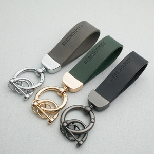 Khóa móc chìa khóa da khắc logo tùy chỉnh, phụ kiện móc chìa khóa ô tô cá nhân hóa dành cho nam và nữ, quà tặng nhỏ, móc chìa khóa kim loại - Product Image 3