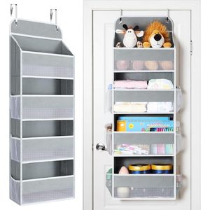 <b>Over</b> <b>The</b> <b>Door</b> Organizer 10 Pockets Grey Hanging Storage For Bathroom Toy Storage <b>Hook</b> Type Rectangle Non Woven Fabric - Product Image 1