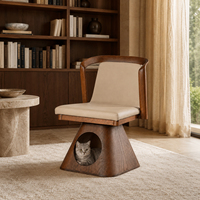 Maison pour animaux de compagnie en bois écologique de style minimaliste moderne pour chats et chiens - Meuble d'angle multifonctionnel durable pour le salon