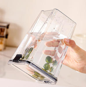 Recipientes Modernos Portáteis de Grande Capacidade para Armazenamento de Alimentos Herméticos com Tampas de Travamento Empilháveis de Plástico para Despensa de Cozinha - Product Image 5