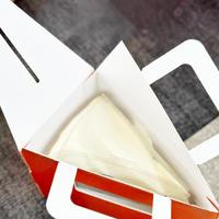 Boîte à gâteau personnalisée avec fenêtre transparente en papier kraft pour pâtisserie, dessert, boulangerie, café, cheesecake, mousse