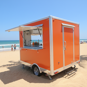 Remolque de Comida Móvil con Refrigerador, Carrito de <span class=keywords><strong>Hot</strong></span> Dogs Resistente a la Oxidación para Venta de Aperitivos al Aire Libre - Product Image 6