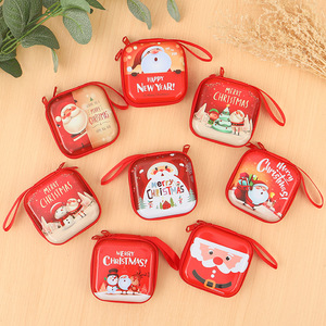 <b>Christmas</b> <b>Mini</b> Small Semi Circle Candy Mint Cute Hinged Decorative Custom Gift Printed Keychain Metal Tin Box - Product Image 2