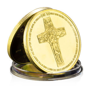 <span class=keywords><strong>Moneda</strong></span> Conmemorativa <span class=keywords><strong>del</strong></span> 266.º <span class=keywords><strong>Papa</strong></span> de la Iglesia Católica, <span class=keywords><strong>Papa</strong></span> Francisco, <span class=keywords><strong>Moneda</strong></span> de Recuerdo Bañada en Oro - Product Image 2