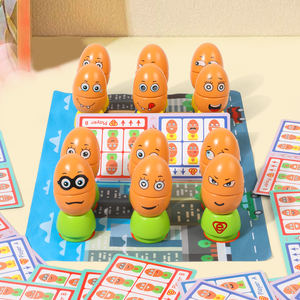 Œuf funky visage <span class=keywords><strong>expression</strong></span> 3D bloc de bois puzzle de combat assemblé jouet éducatif pour bébé interaction unisexe en bois - Product Image 3