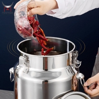 Cuisine Faire de la glace Bière En Acier Inoxydable Scellé Baril Boîtes De Transport Liquide Stockage Pot De Lait Seau Conteneur De Stockage Des Aliments