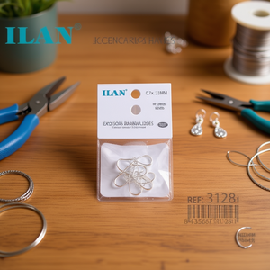 Ganci per orecchini ILAN 0,7x33 mm argento 8 pezzi per la creazione di gioielli - Product Image 2