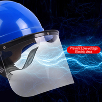 Casque de sécurité isolant anti-choc à quatre points pour la fabrication industrielle, avec masque intégral pour la construction électrique