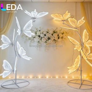 Mariposa LED amarilla de fábrica LEDA para decoración de eventos en interiores, gran fiesta de bodas para bodas - Product Image 1