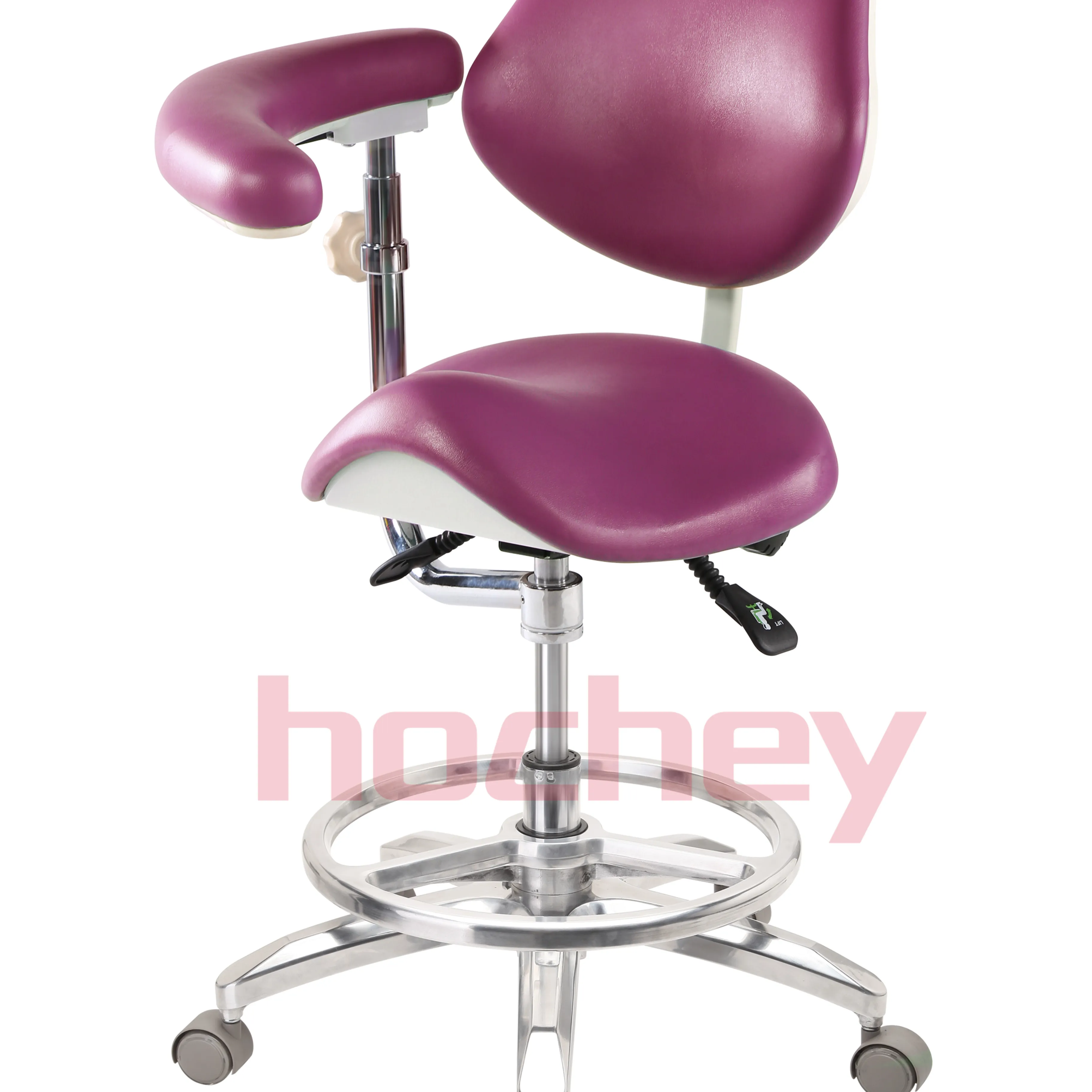 Hochey yüksek kalite çok fonksiyonlu diş tıbbi diş hekimi sandalye için ergonomik sele koltuk dışkı