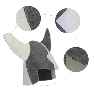 Personalizable respetuoso con el medio ambiente lana Sauna sombrero suave cómodo Logo bordado reutilizable ajustable estilo sombreros de Ducha - Product Image 2