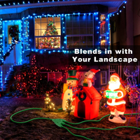 Rallonge extérieure 3 prises en ligne 18/3 AWG SJT US NEMA verte pour aménagement paysager et décorations de fêtes, avec mise à la terre ETL
