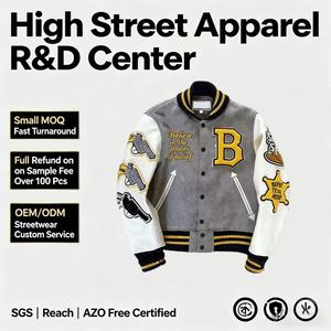 OEM Luxury Custom American High Street Fashion Stand Collar Winter <strong>Flight</strong> <strong>Jacket</strong> <strong>Men</strong> Design Embroidery Patches Baseball <strong>Jacket</strong> - Product Image 1