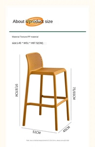 Taburete <span class=keywords><strong>de</strong></span> Bar <span class=keywords><strong>de</strong></span> plástico apilable <span class=keywords><strong>de</strong></span> diseño moderno con respaldo bajo y taburete <span class=keywords><strong>de</strong></span> mostrador sin brazos para muebles <span class=keywords><strong>de</strong></span> bar para el hogar interior y exterior - Product Image 4