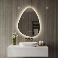 Miroir de maquillage LED pour salle de bain, fixation murale, grossissement 3x, anti-buée, à intensité variable, avec capteur tactile