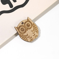 Accessoires de bijoux DIY en forme d'animal, en copeaux de bois de bouleau perforés et marqués au laser