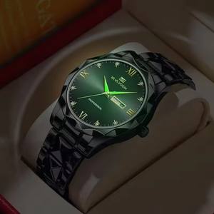 Reloj de Pulsera de Cuarzo para Hombre, Casual, de Negocios, con Esfera de 41 mm, de Aleación, con Cristal, Cierre de Mariposa, Resistente al Agua, con Calendario y Luz Nocturna - Product Image 3