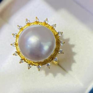 Ensemble de bijoux en argent DIY 10672, bague en argent S925 avec support vide et perles multiples, perles de 6-7 mm, accessoires élégants en perles - Product Image 2