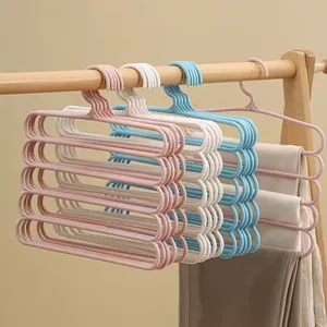 Porte-pantalons épaissi à 5 couches, créatif, antidérapant, pour rangement et organisation, avec pinces à pantalons - Product Image 1