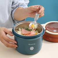 304 Edelstahl Lunchbox mit Tragegriff Auslaufsicher mit Deckel Mikrowellengeeignet Lebensmittelecht BPA-frei für Büro und Schule