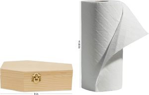 Piccola Scatola a Forma di Bara per Halloween, 9 Pollici, in Legno Non Finito, per Decorazioni e Lavori Artigianali di Halloween - Product Image 5