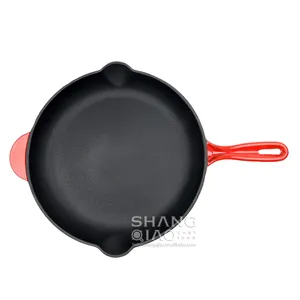 Heavy Duty Shallow Casserole Dish Fry Pan And Dutch Oven Pot With Lids Enameled Cast Iron Cookware Non Stick Pots And Pans