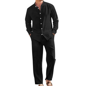 <span class=keywords><strong>Completo</strong></span> da <span class=keywords><strong>Uomo</strong></span> Primaverile 2026 per Commercio Estero Transfrontaliero, 100% Fibra di Bambù, Casual, Tinta Unita, con Strass, Due Pezzi, Collo Alto, Manica Lunga - Product Image 3